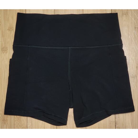 Athleta Salutation Stash Pocket II 5" Shorts Women's Size Medium High Rise Black - Picture 1 of 7